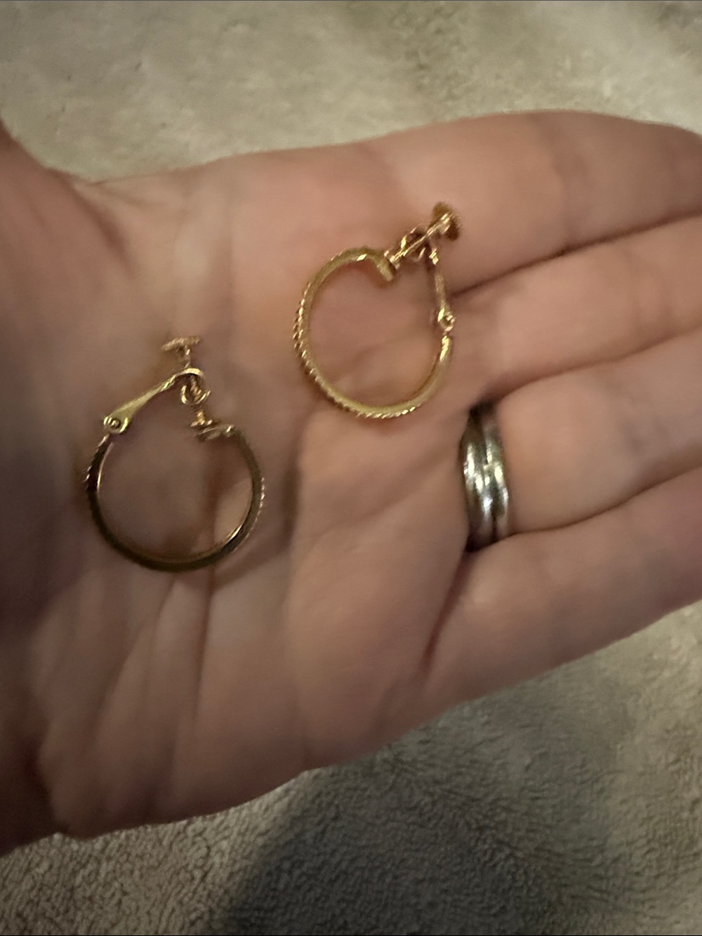 Napier Gold Hoop Earrings with Hinged Clips